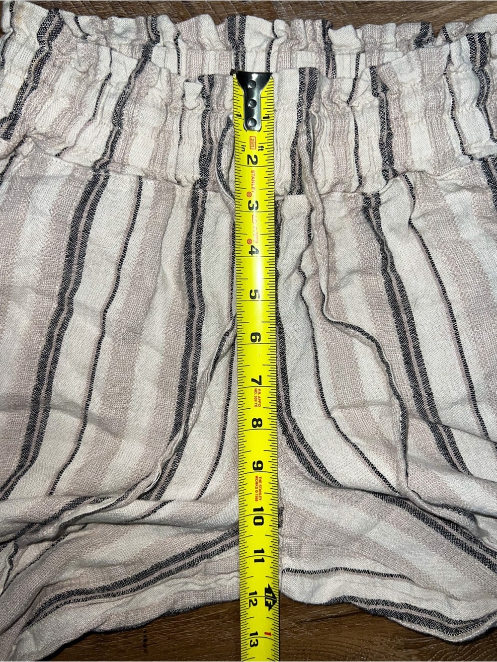 Sincerely Jules Striped Lightweight Linen Blend Wide Leg Raw Hem Pants, Size M - Picture 5 of 9
